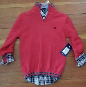 Izod Boy's 2-Piece Sweater Set, 1/4 Zip and Shirt,
